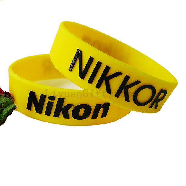 Embossed Printed(Raised Letter Color) Silicone Wristband